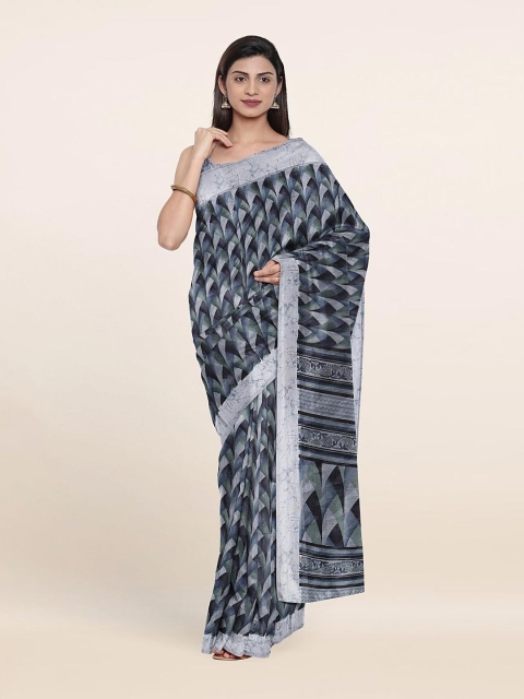

Pothys Grey & Black Printed Saree