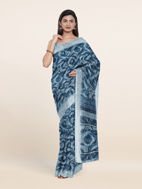 

Pothys Blue & White Floral Printed Saree