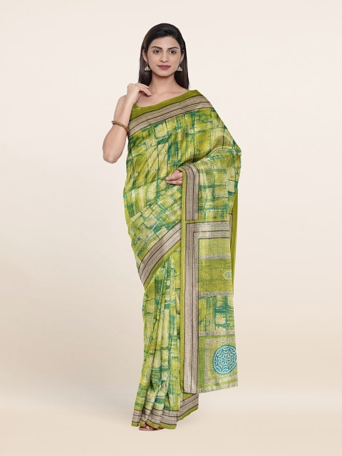 

Pothys Green & Blue Abstract Printed Saree