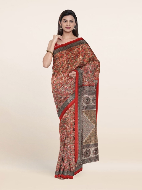 

Pothys Pink & Maroon Floral Saree