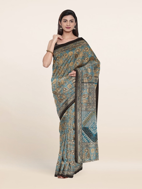 

Pothys Blue & Black Floral Printed Saree