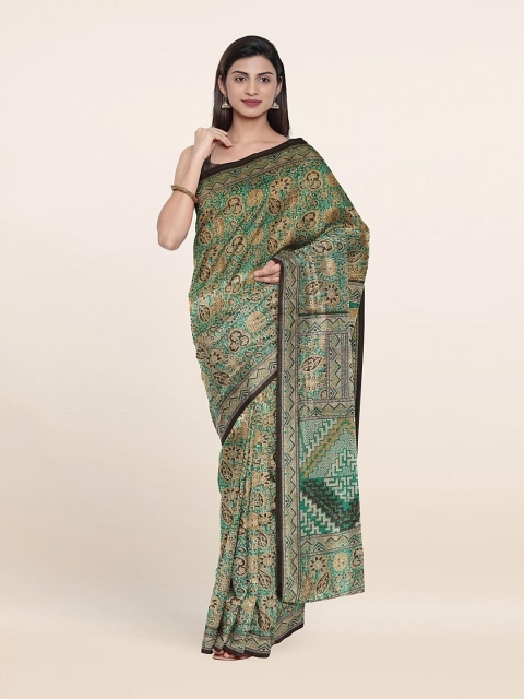 

Pothys Green & Black Floral Saree
