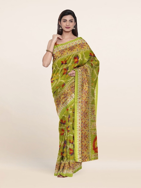 

Pothys Green & Red Floral Saree