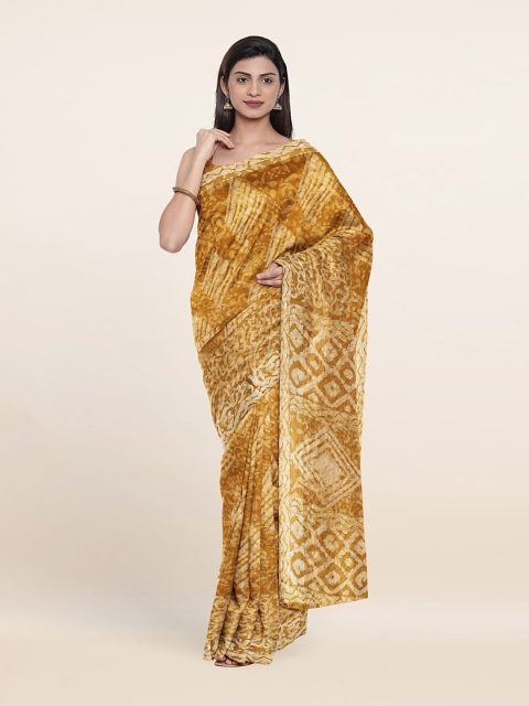 

Pothys Khaki Printed Zari Saree