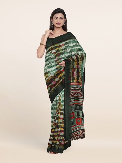 

Pothys Green & Yellow Printed Saree