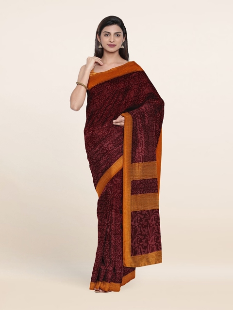 

Pothys Purple & Brown Floral Saree