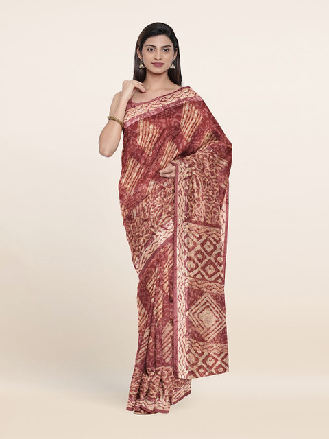 

Pothys Rose & Beige Abstract Printed Saree