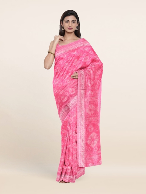 

Pothys Pink & White Floral Saree