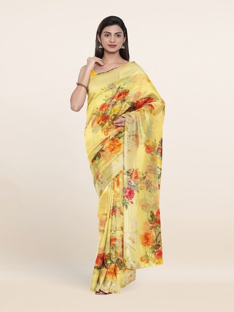 

Pothys Yellow & Red Floral Printed Saree