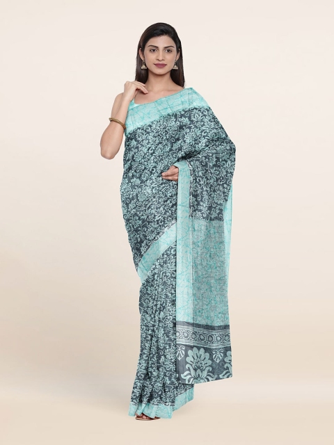 

Pothys Grey Floral Zari Saree
