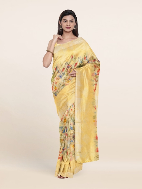 

Pothys Yellow & Red Floral Saree