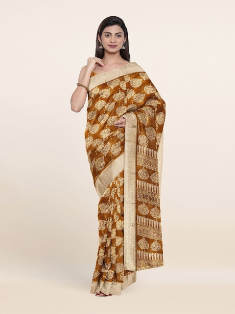 

Pothys Khaki & Beige Floral Saree