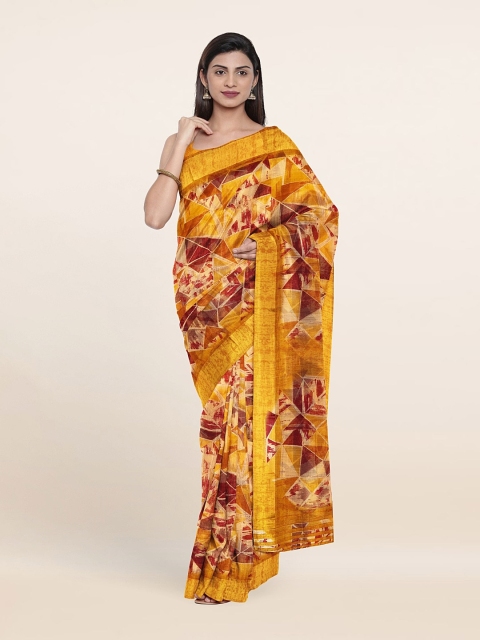 

Pothys Orange & Maroon Geometric Printed Saree