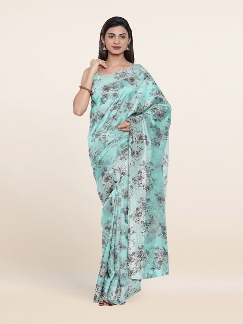 

Pothys Blue & Grey Floral Printed Saree