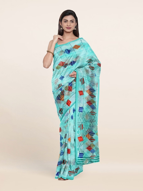 

Pothys Blue & Turquoise Blue Saree