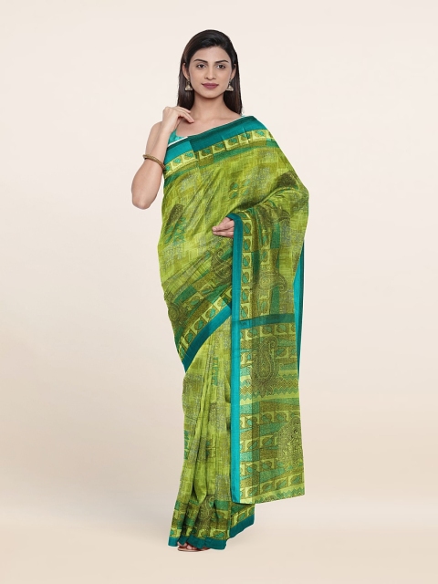 

Pothys Green & Blue Paisley Saree