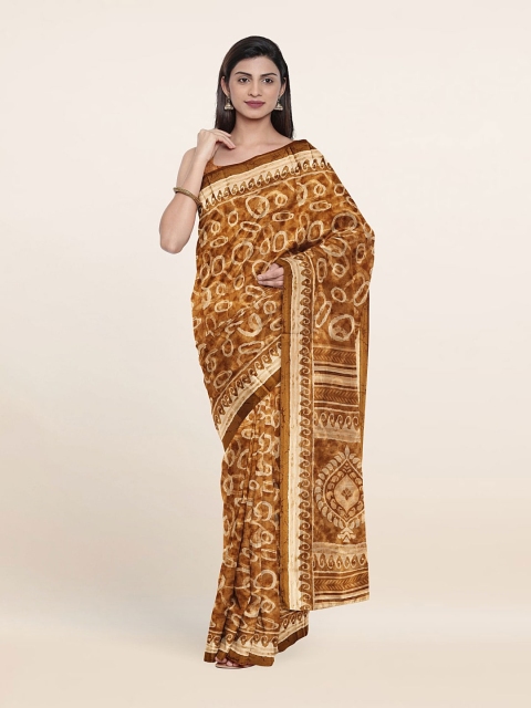 

Pothys Khaki & Cream-Coloured Saree