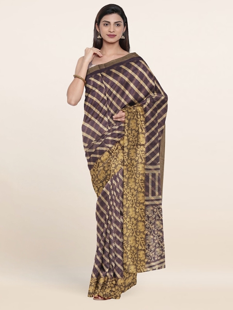 

Pothys Grey & Cream-Coloured Printed Cotton Blend Saree