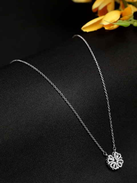 

Celena Cole Silver-Plated Magnetic Floral Necklace