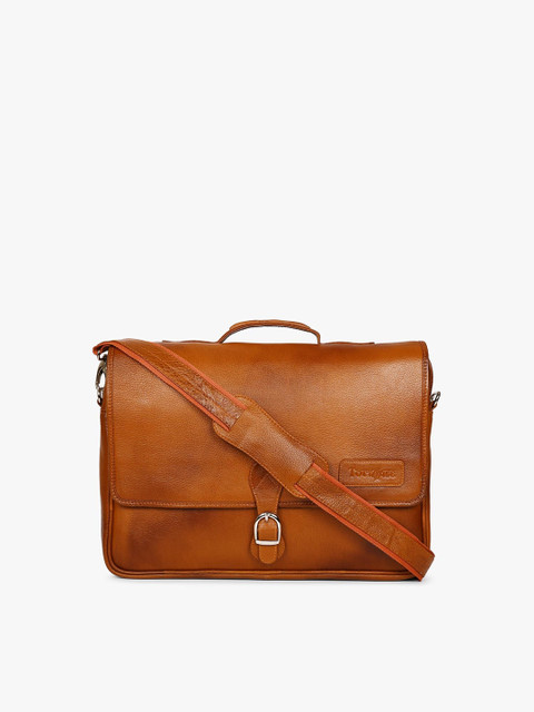 

Tortoise Men Brown Leather Laptop Bag