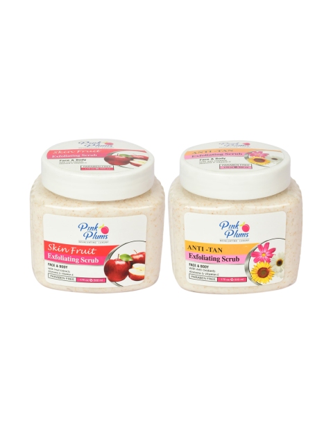

Pink Plums Set of 2 Body Scrub, Multi