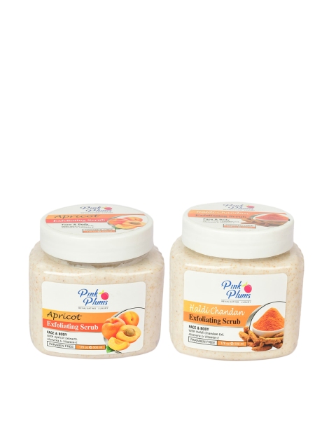

Pink Plums Set of 2 Paraben Free Face & Body Exfoliating Scrubs - 500ml each, Multi