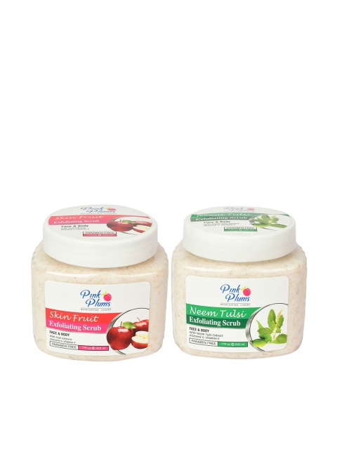 

Pink Plums Pack of 2 Neem & Skin Fruit Face & Body Scrub- 500 ml each, Multi