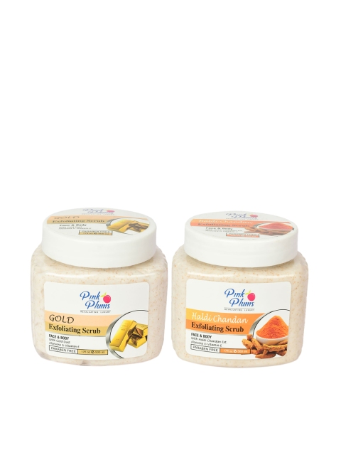 

Pink Plums Pack of 2 Paraben Free Face & Body Exfoliating Scrub, Multi