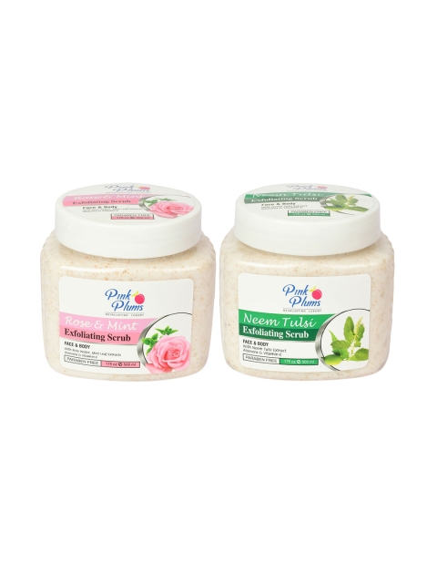 

Pink Plums Set of 2 Paraben Free Face & Body Exfoliating Scrubs - 500 ml each