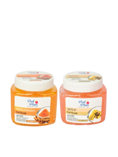 

Pink Plums Set of 2 Paraben Free Face & Body Gel Scrubs - 500ml each, Orange