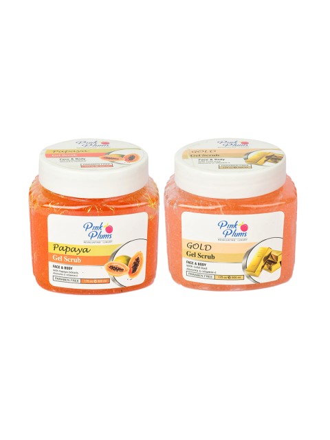 

Pink Plums Set of 2 Gold Papaya Face & Body Facial Gel, Multi