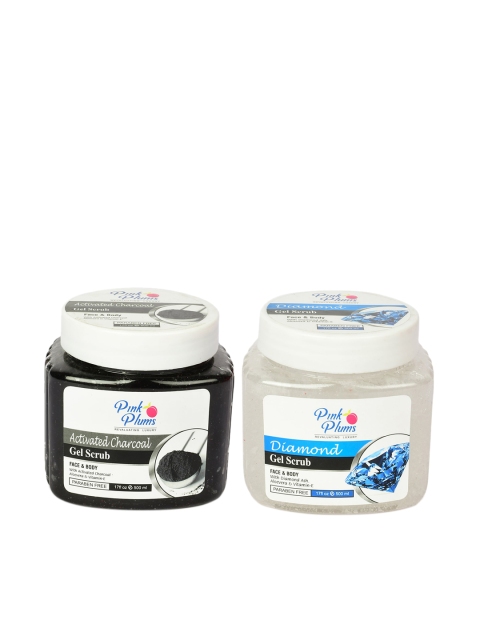 

Pink Plums Pack of 2 Paraben Free Charcoal & Diamond Facial Gels, Multi