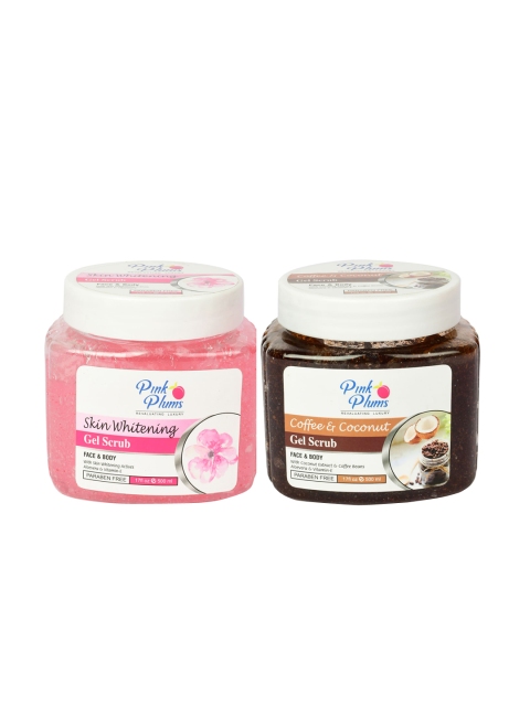 

Pink Plums Set of 2 Paraben Free Face & Body Exfoliating Gel Scrub - 500 ml each