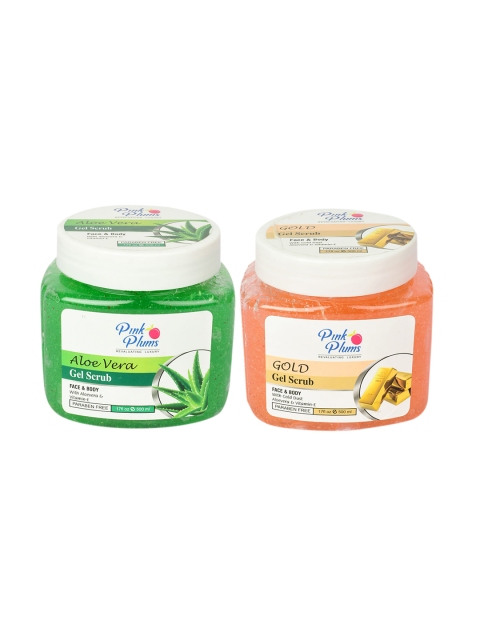 

Pink Plums Pack of 2 Paraben Free Aloe Vera & Gold Facial Gel 500 Ml, Green