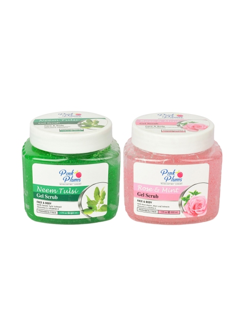 

Pink Plums Pack of 2 Paraben Free Neem Tulsi & Rose Mint Facial Gel 500 ml, Green