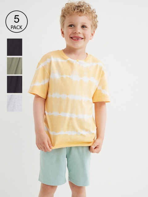 

H&M Boys 5-Pack Cotton Jersey Shorts, Black