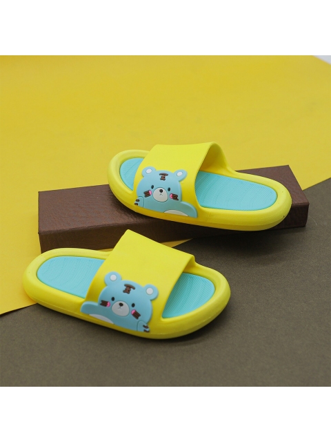 

FEETWELL SHOES Kids Yellow & Blue Rubber Sliders