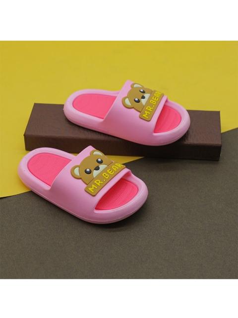 

FEETWELL SHOES Kids Pink & Brown Rubber Sliders
