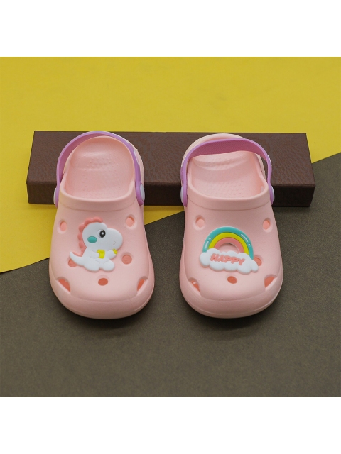 

FEETWELL SHOES Kids Pink & Purple Rubber Clogs