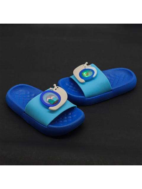 

FEETWELL SHOES Unisex Kids Blue Printed Rubber Slip-On