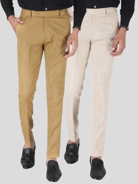 

Srey trends Men Khaki Smart Slim Fit High-Rise Trousers