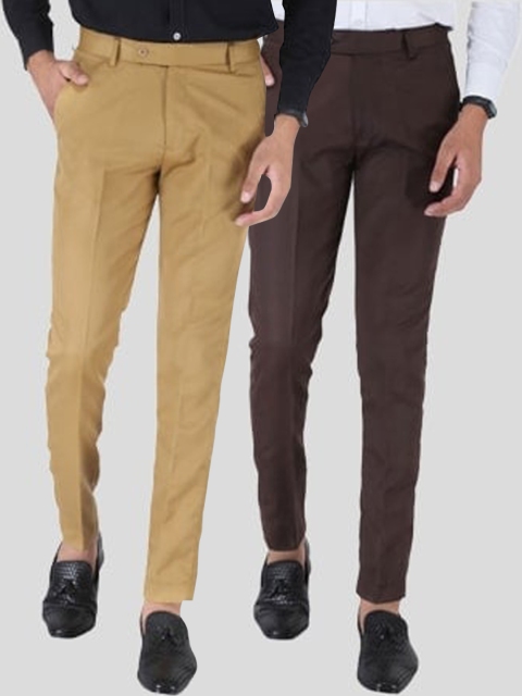 

Srey trends Men Khaki Smart Slim Fit High-Rise Chinos Trousers