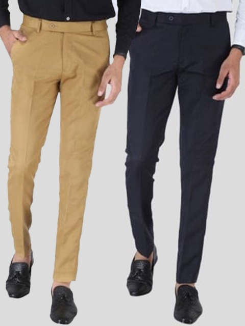 

Srey trends Men Khaki Smart Slim Fit High-Rise Chinos Trousers