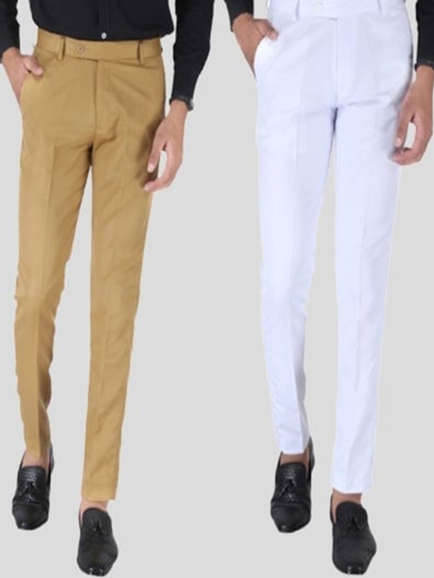 

Srey trends Men Khaki Smart Slim Fit High-Rise Chinos Trousers