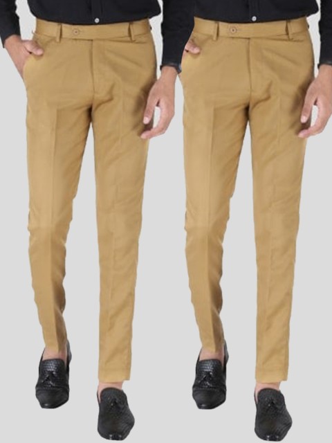 

Srey trends Men Khaki Smart Slim Fit High-Rise Trousers