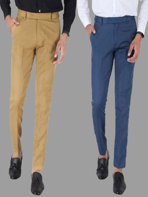 

Srey trends Men Khaki Smart Slim Fit High-Rise Trousers
