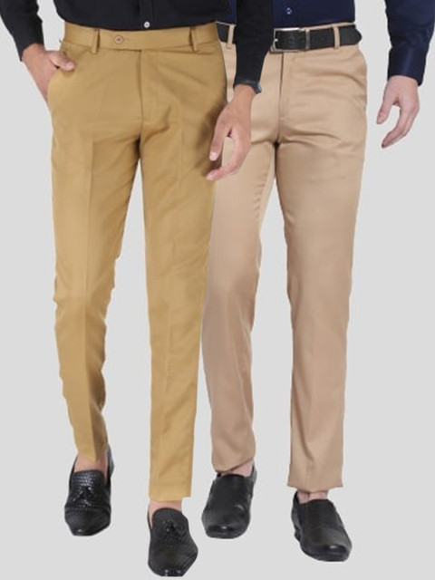

Srey trends Men Khaki Smart Slim Fit High-Rise Trousers