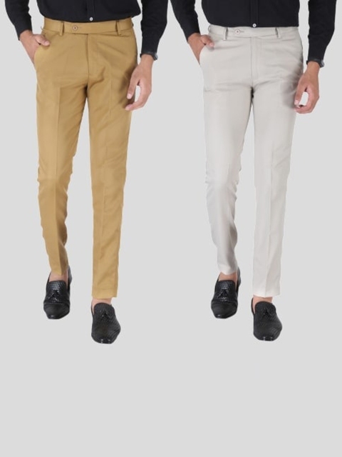 

Srey trends Men Khaki Smart Slim Fit High-Rise Trousers