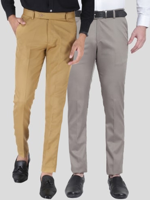 

Srey trends Men Khaki Smart Slim Fit High-Rise Trousers