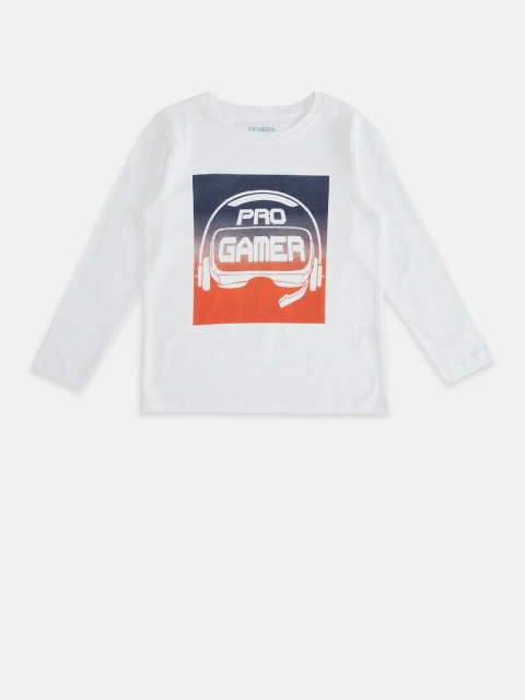 

Pantaloons Junior Boys White Typography Printed T-shirt